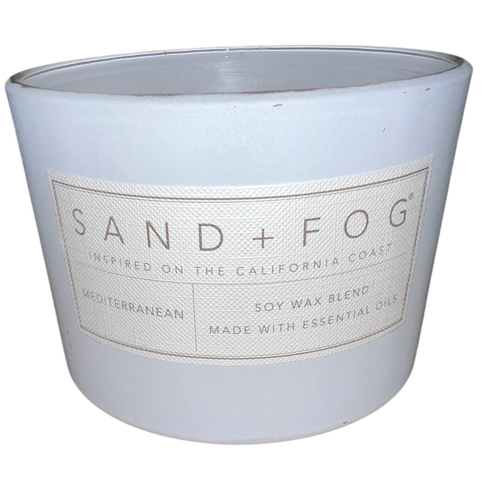 Sand Fog Mediterranean Soy‎ Wax Candle 12oz Essential Oils Wood Lid